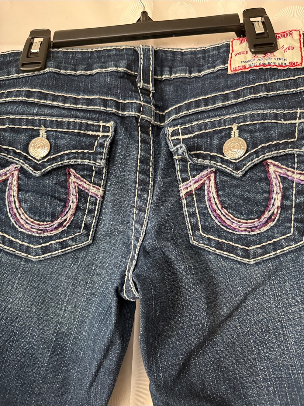 True Religion RARE Rainbow Julie with purple stitch, women’s 25-26
